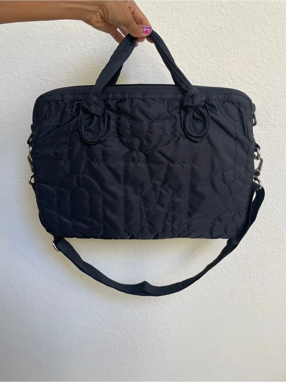 Marc by Marc Jacobs Black Quilted Laptop Tote with Detachable Strap